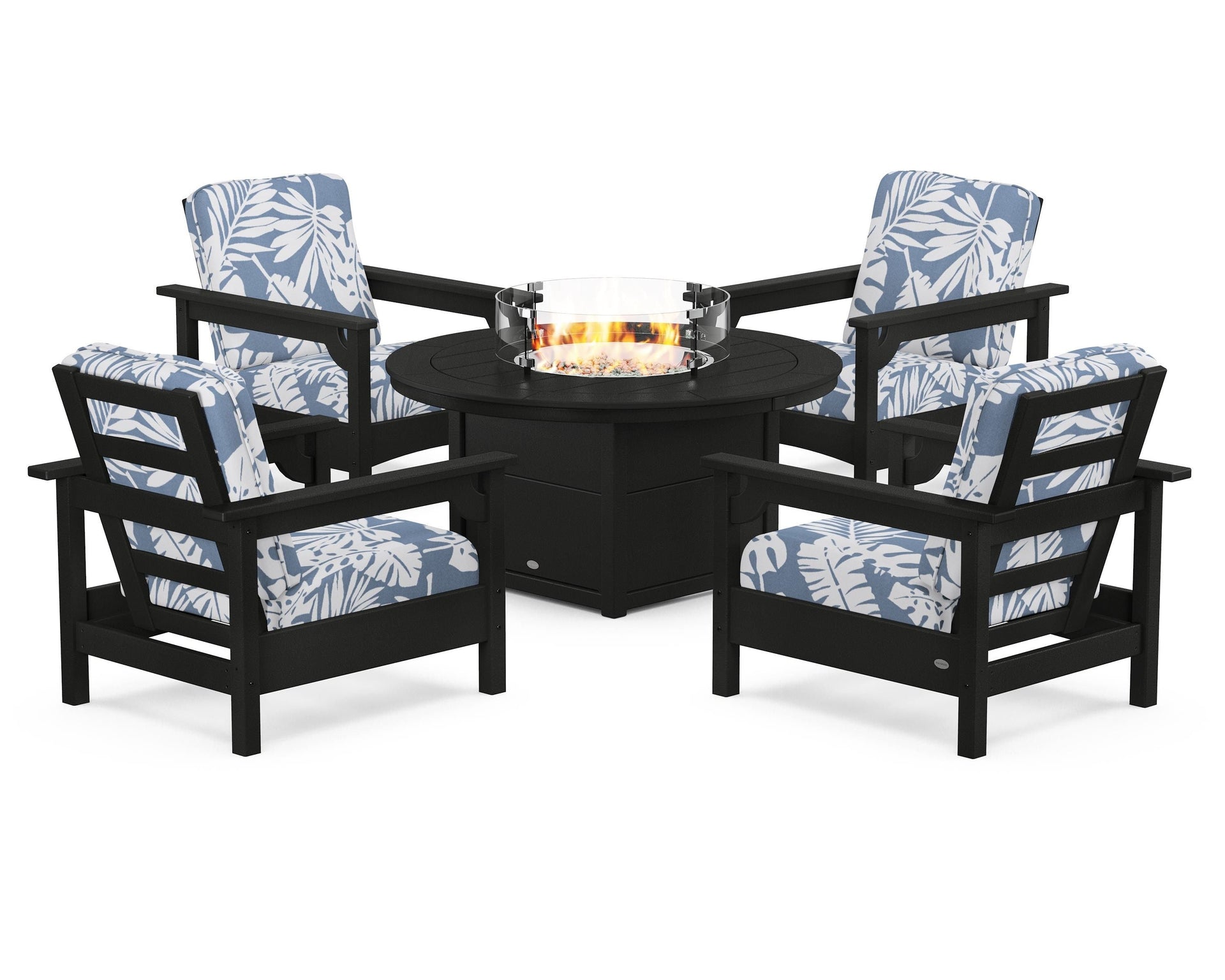 Club 5-Piece Conversation Set with Fire Pit Table