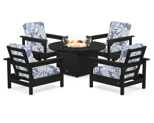 Club 5-Piece Conversation Set with Fire Pit Table