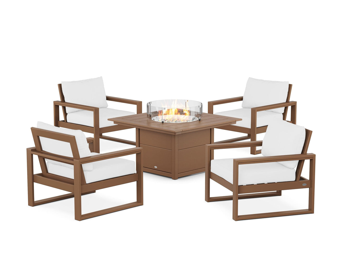 EDGE Sectional 5-Piece Deep Seating Set with Fire Pit Table