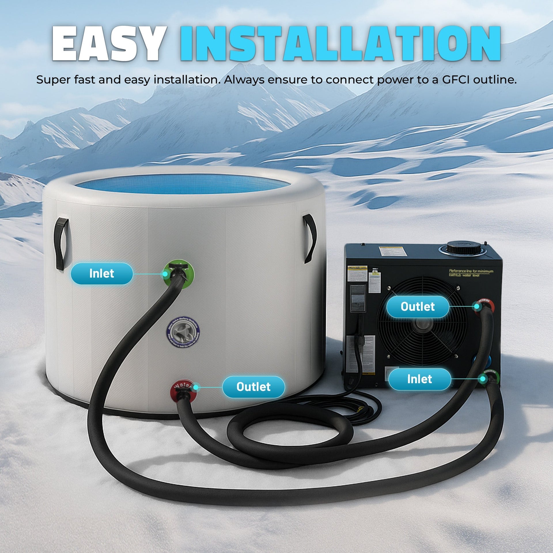 K-Plunge Gale Cold Plunge Chiller and Heater with Wi-Fi App Control New