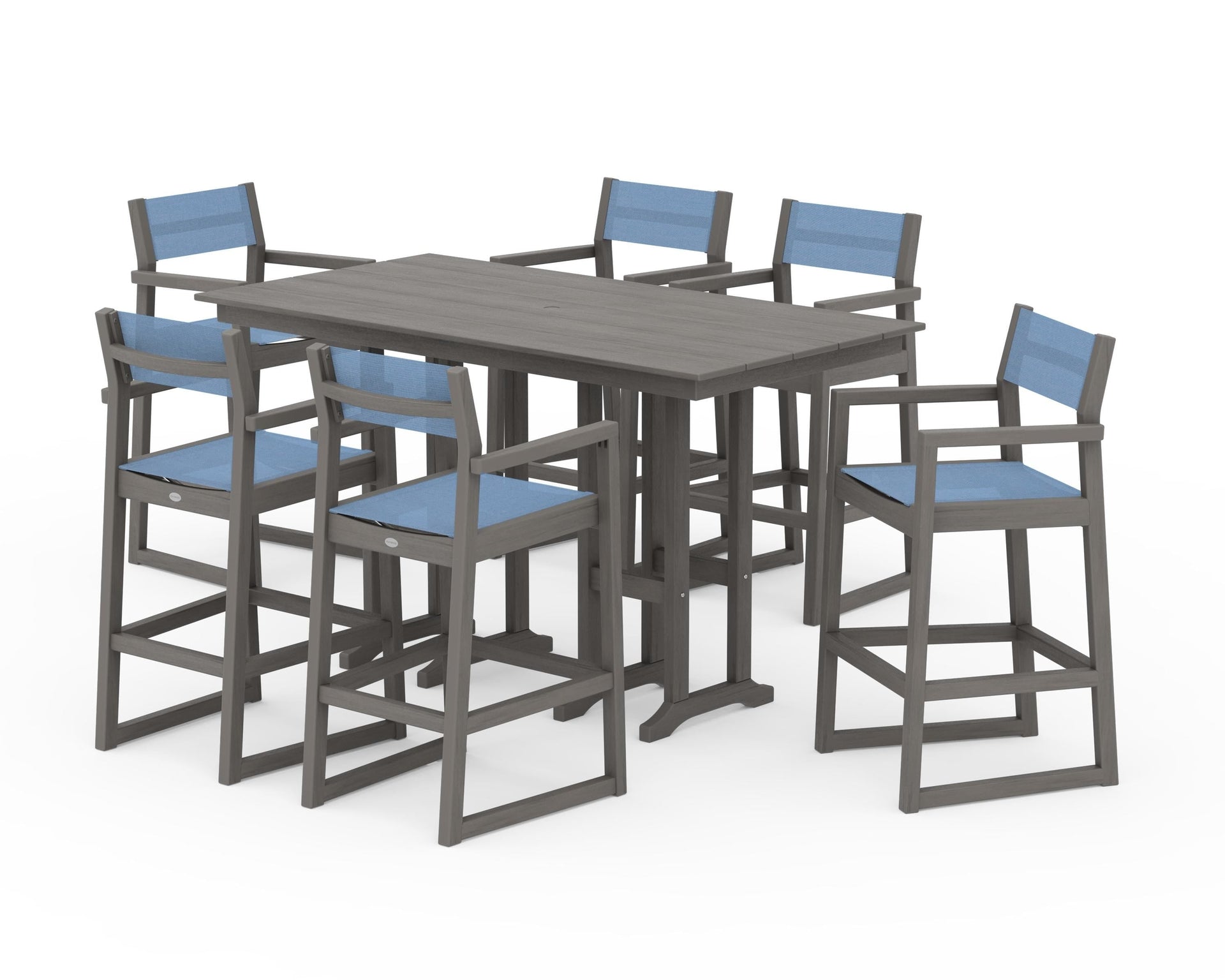 EDGE Sling Arm Chair 7-Piece Farmhouse Bar Set