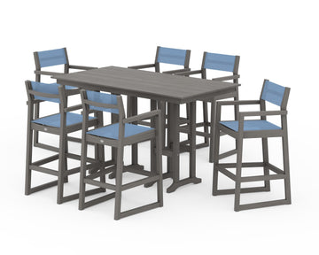 EDGE Sling Arm Chair 7-Piece Farmhouse Bar Set