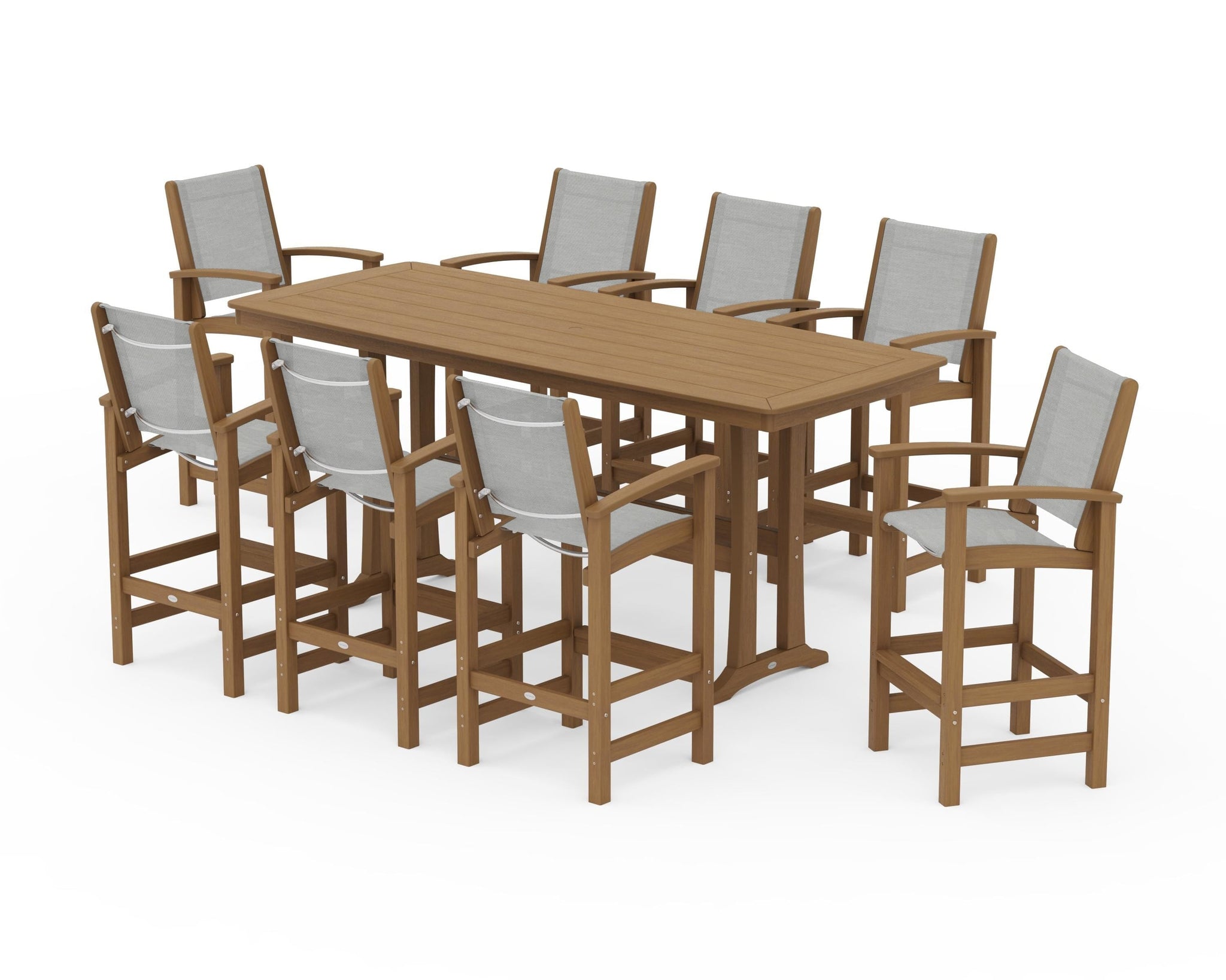 Coastal 9-Piece Bar Set with Trestle Legs