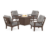 Prairie 5-Piece Deep Seating Set with Fire Pit Table