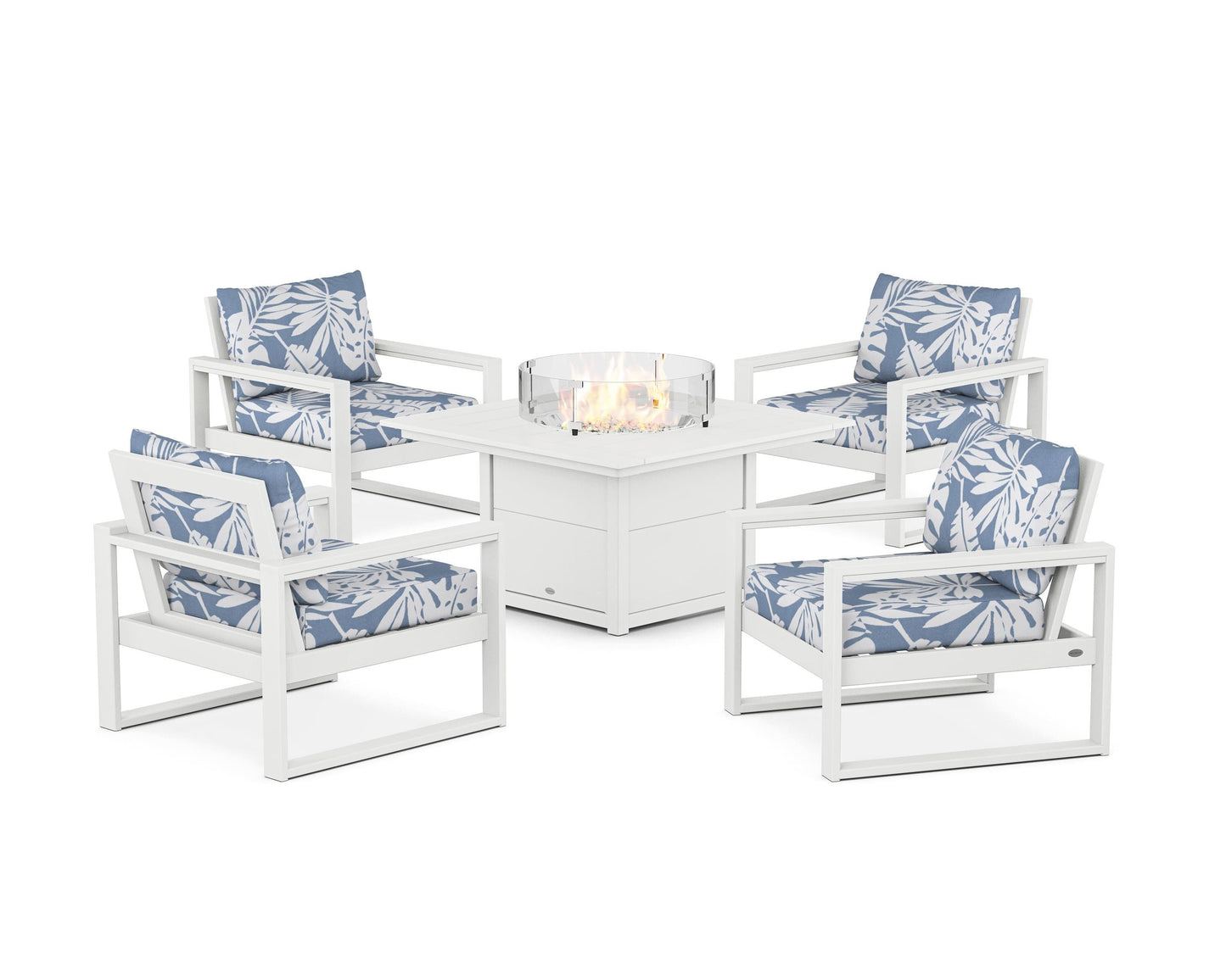 EDGE Sectional 5-Piece Deep Seating Set with Fire Pit Table