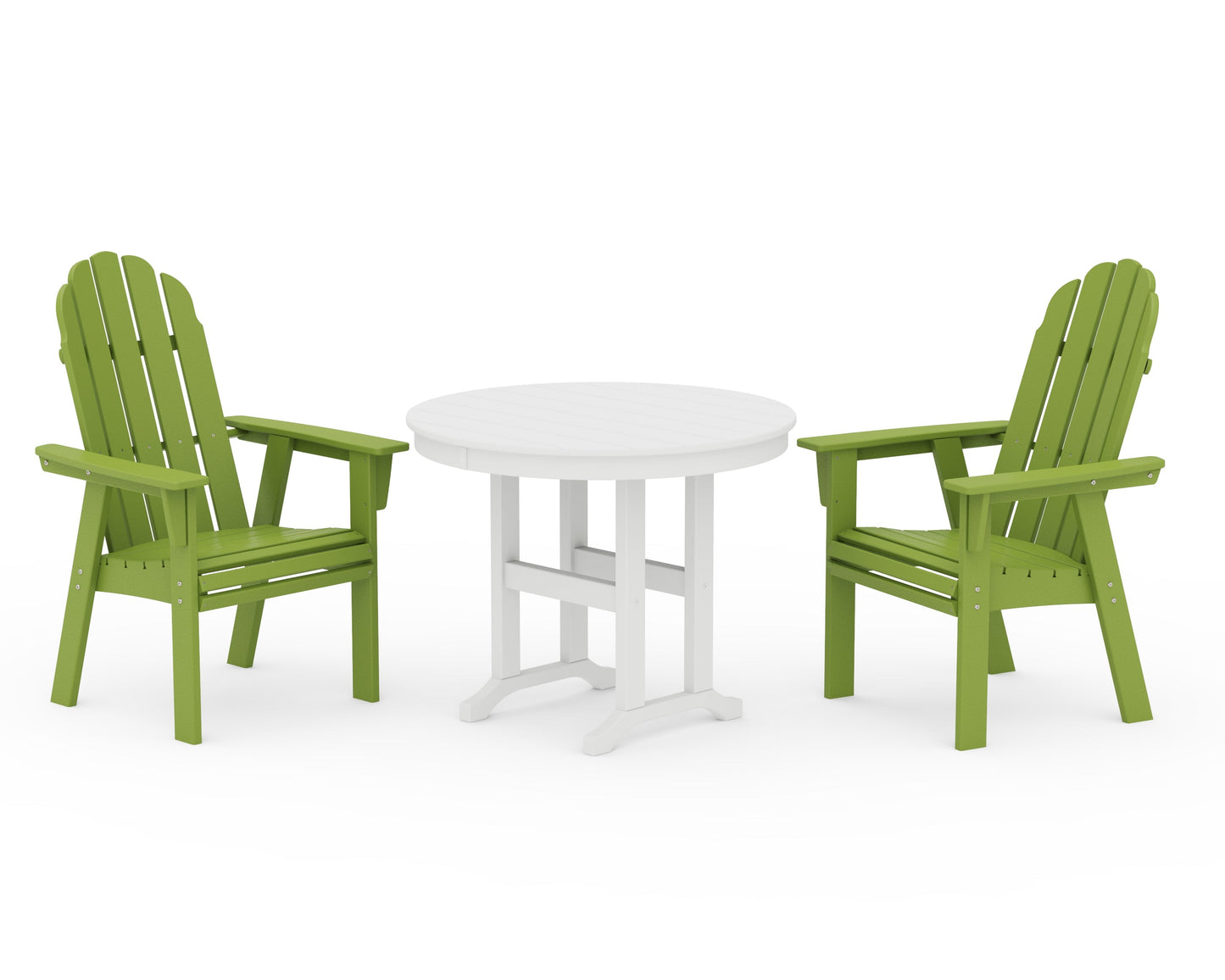 Vineyard Adirondack 3-Piece Round Dining Set