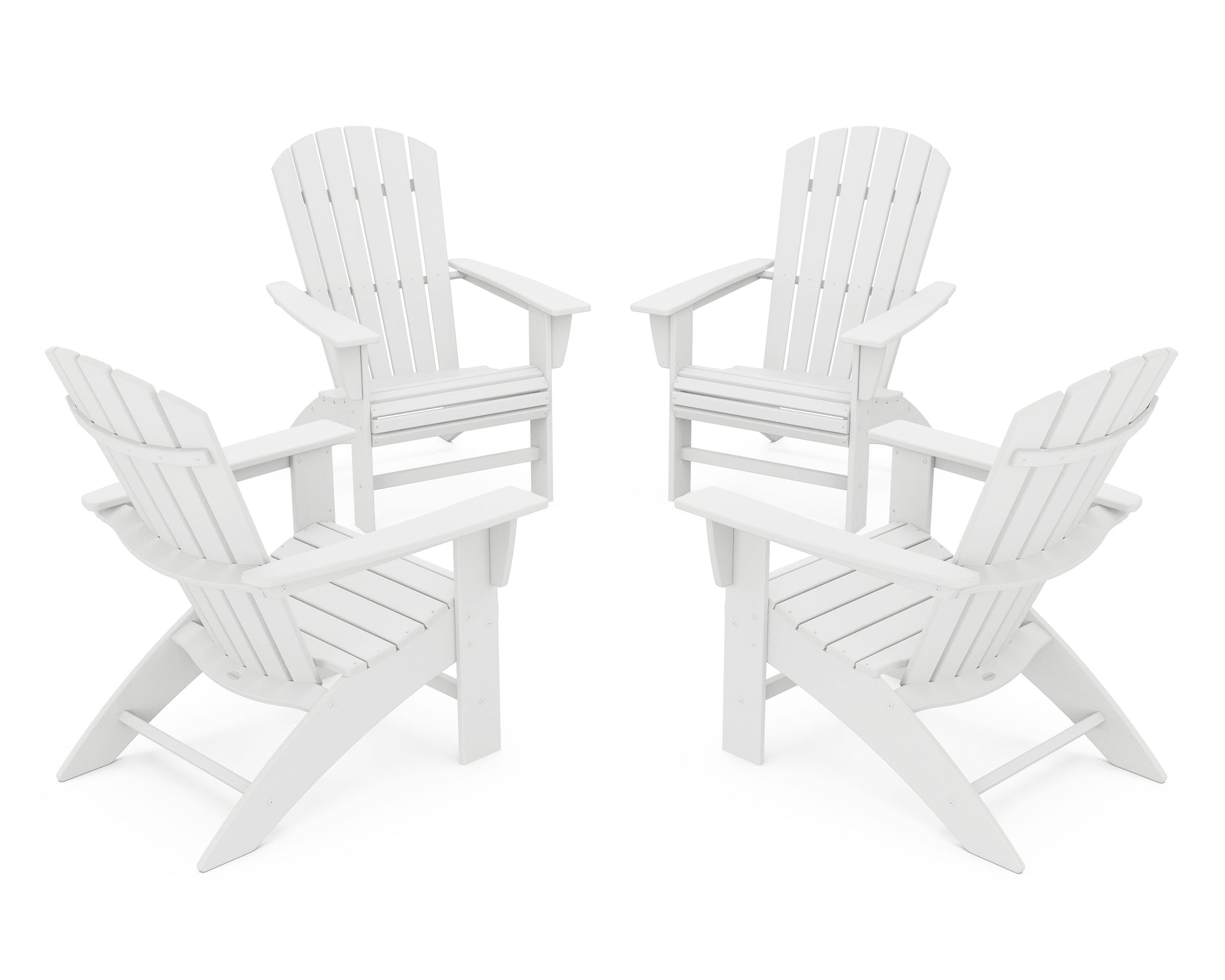 4-Piece Nautical Curveback Adirondack Chair Conversation Set