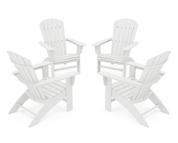 4-Piece Nautical Curveback Adirondack Chair Conversation Set