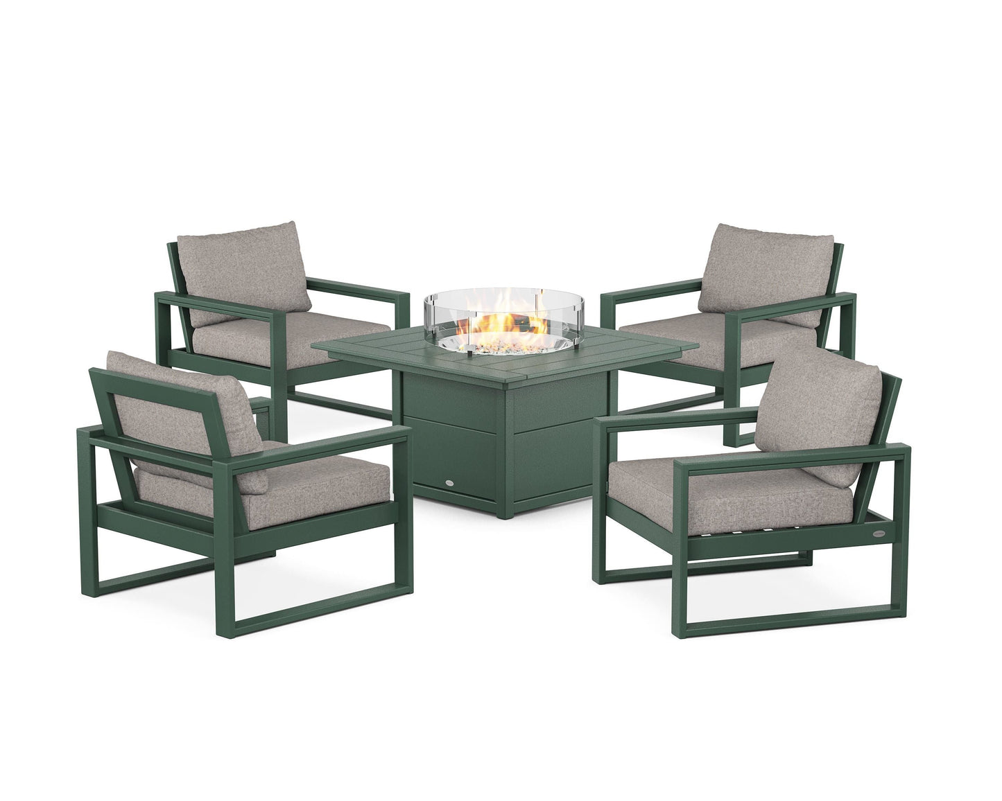 EDGE Sectional 5-Piece Deep Seating Set with Fire Pit Table