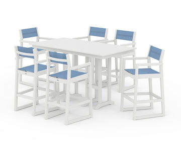 EDGE Sling Arm Chair 7-Piece Farmhouse Bar Set