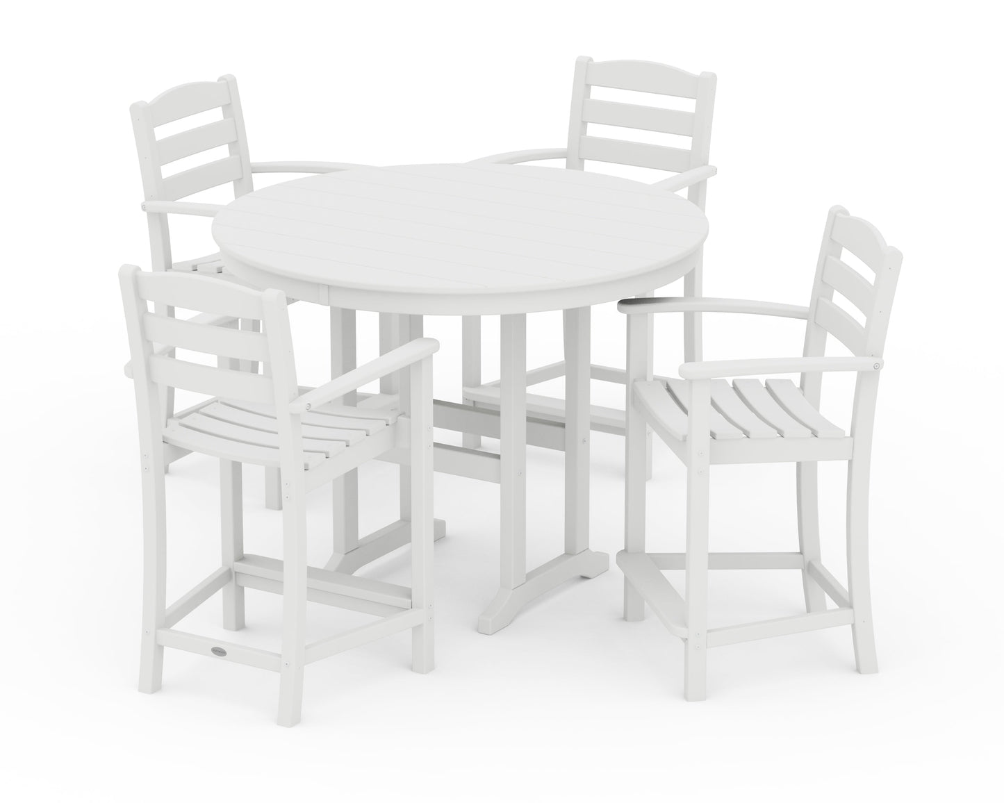 La Casa Café 5-Piece Round Farmhouse Counter Set