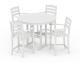 La Casa Café 5-Piece Round Farmhouse Counter Set