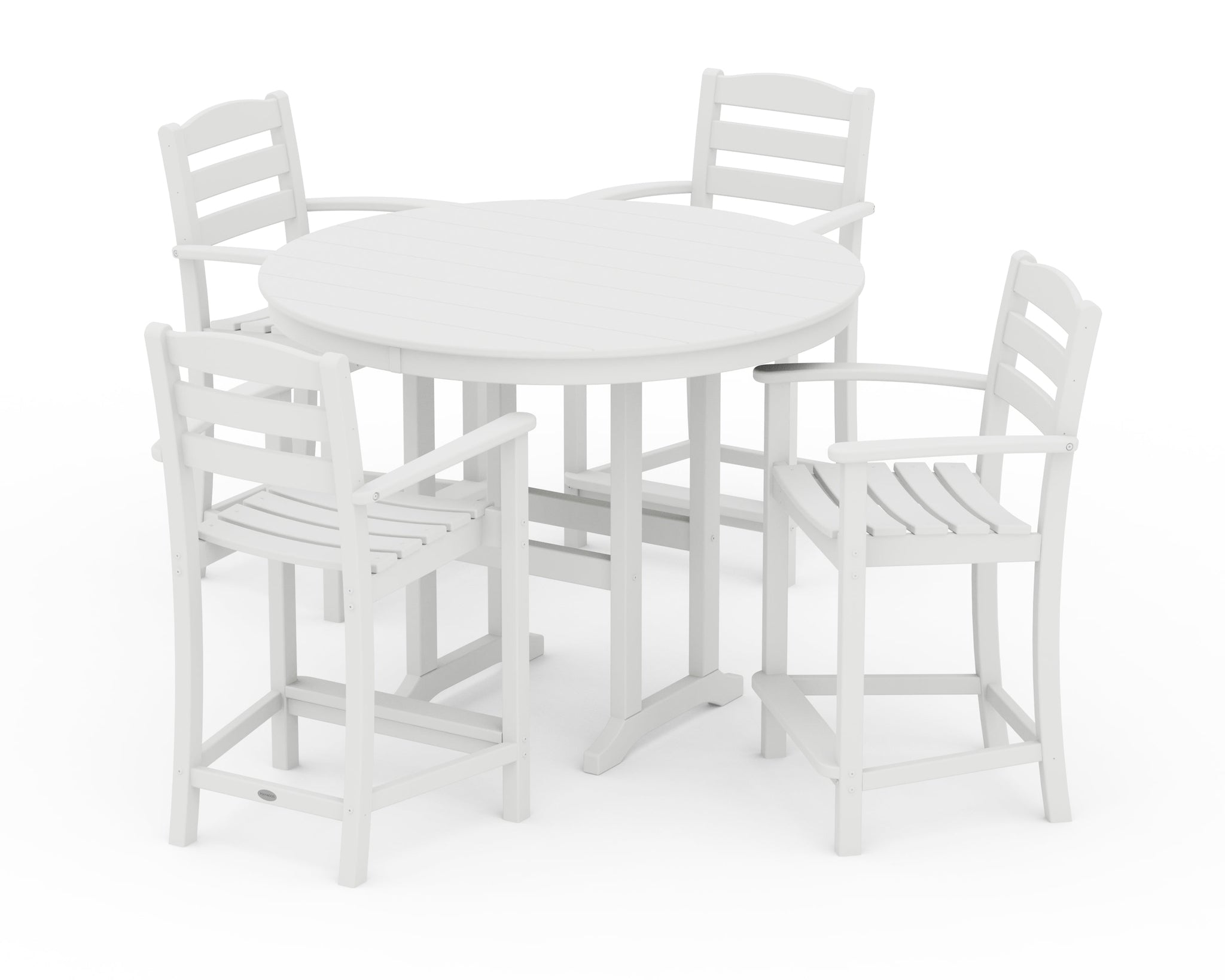 La Casa Café 5-Piece Round Farmhouse Counter Set