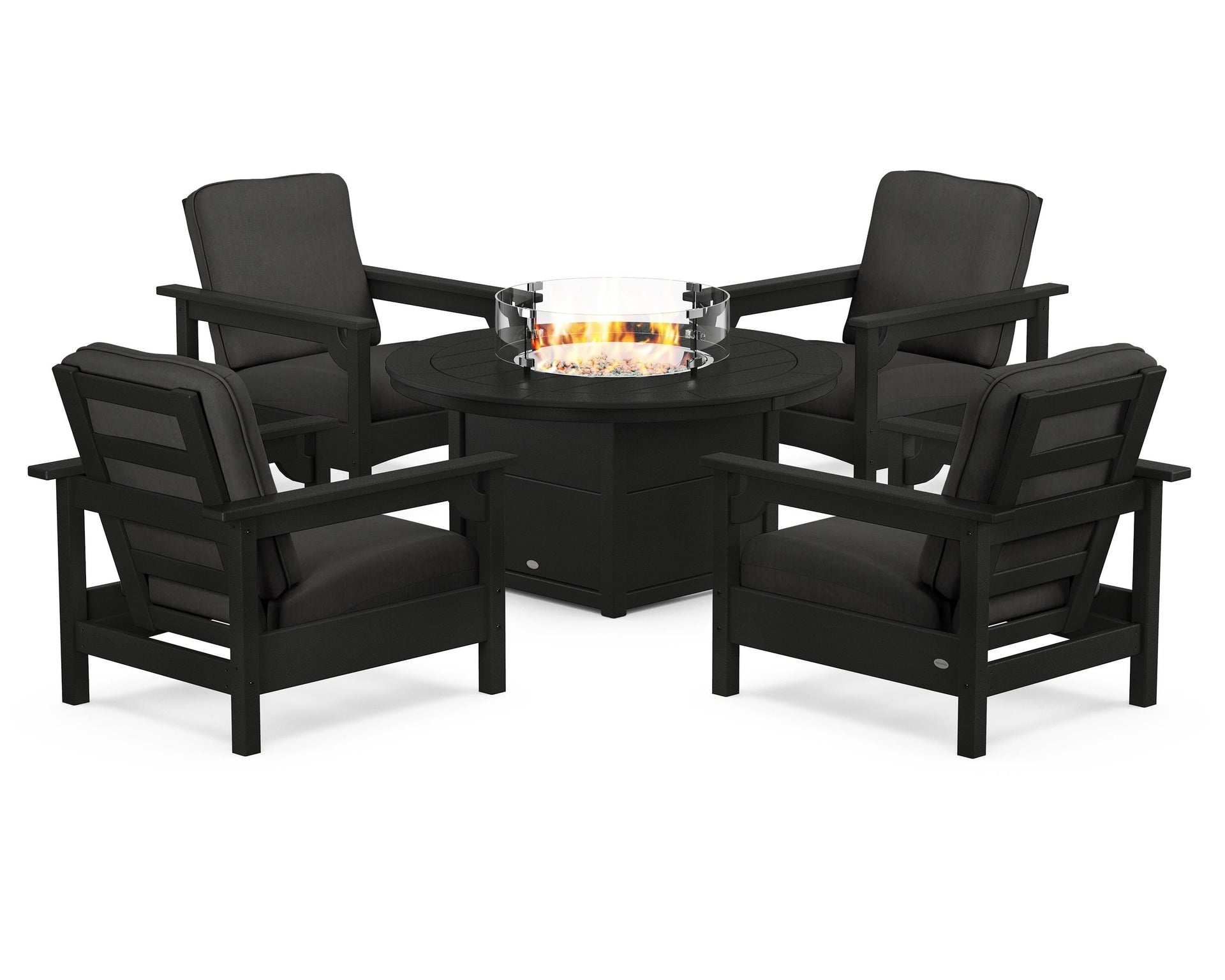 Club 5-Piece Conversation Set with Fire Pit Table