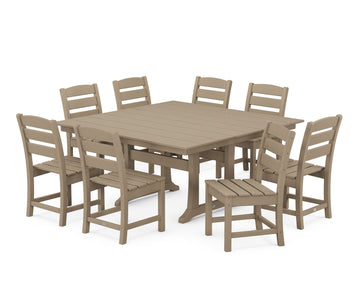 Lakeside 9-Piece Farmhouse Trestle Dining Set