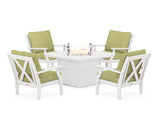 Braxton 5-Piece Deep Seating Conversation Set with Fire Pit Table
