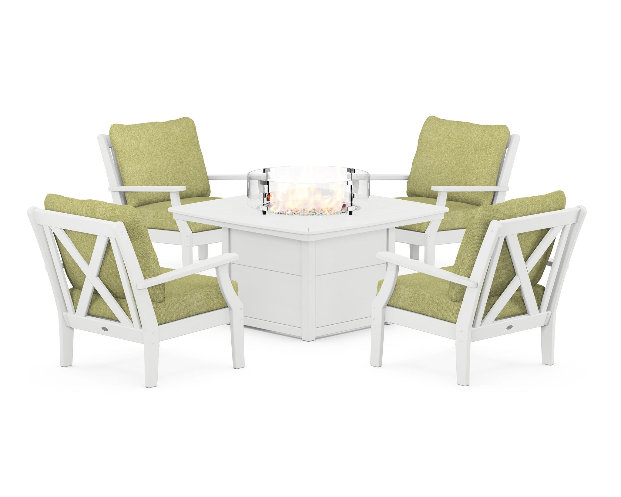 Braxton 5-Piece Deep Seating Conversation Set with Fire Pit Table