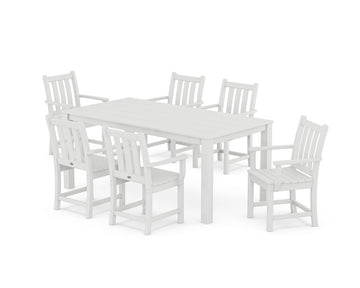 Traditional Garden Arm Chair 7-Piece Parsons Dining Set
