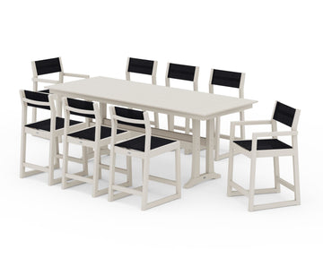 EDGE Sling 9-Piece Farmhouse Counter Set with Trestle Legs