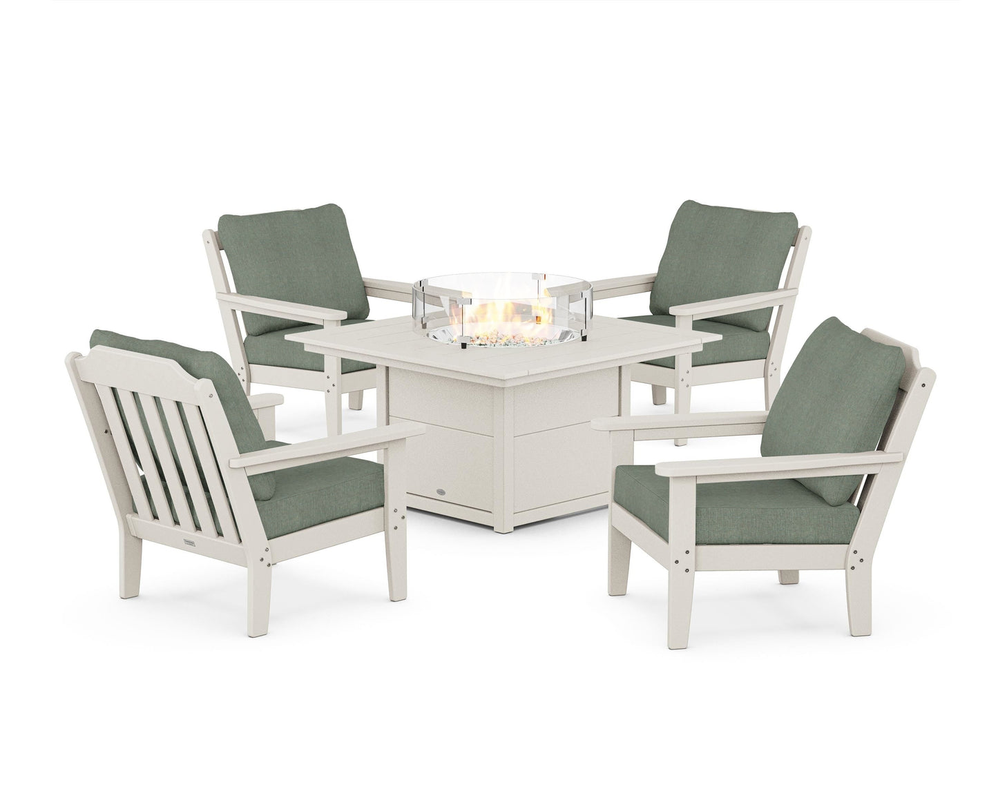 Cottage 5-Piece Deep Seating Set with Fire Pit Table