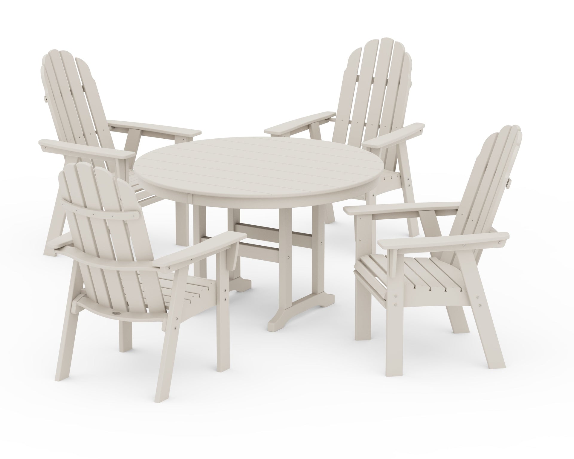Vineyard Curveback Adirondack 5-Piece Round Farmhouse Dining Set