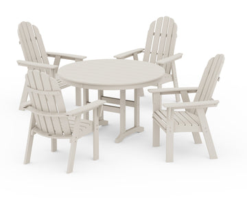 Vineyard Curveback Adirondack 5-Piece Round Farmhouse Dining Set