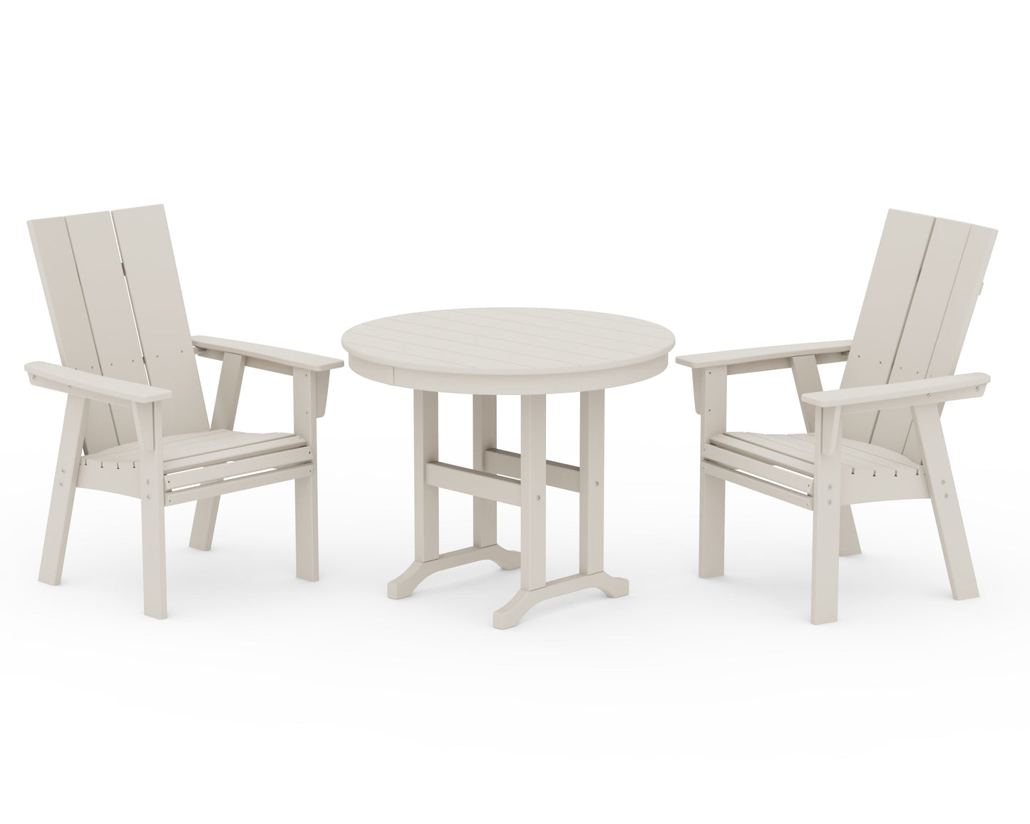 Modern Adirondack 3-Piece Round Dining Set