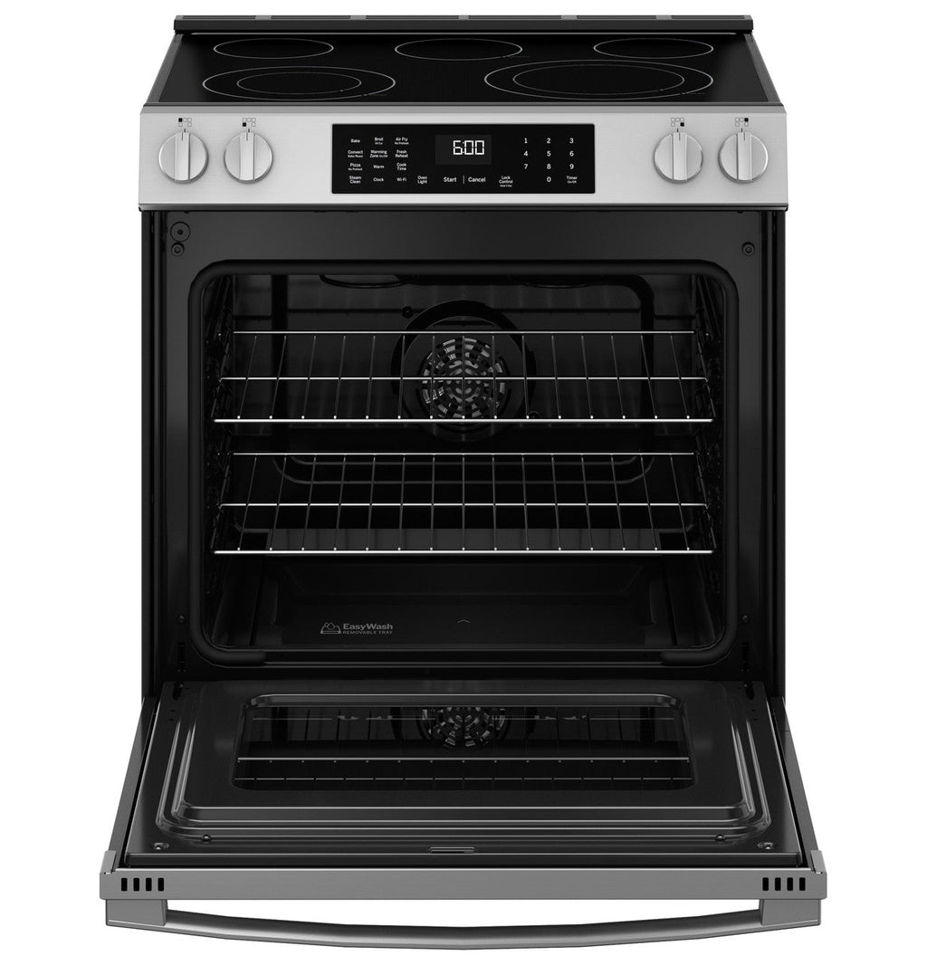 GE® ENERGY STAR® 30" Slide-In Electric Convection Range with No Preheat Air Fry and EasyWash™ Oven Tray