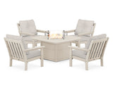 Vineyard 5-Piece Conversation Set with Fire Pit Table