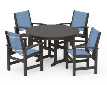 Coastal 5-Piece Round Farmhouse Dining Set