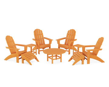 Vineyard Curveback Adirondack Chair 9-Piece Conversation Set