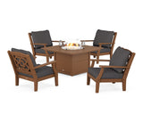 Chinoiserie 5-Piece Deep Seating Set with Fire Pit Table