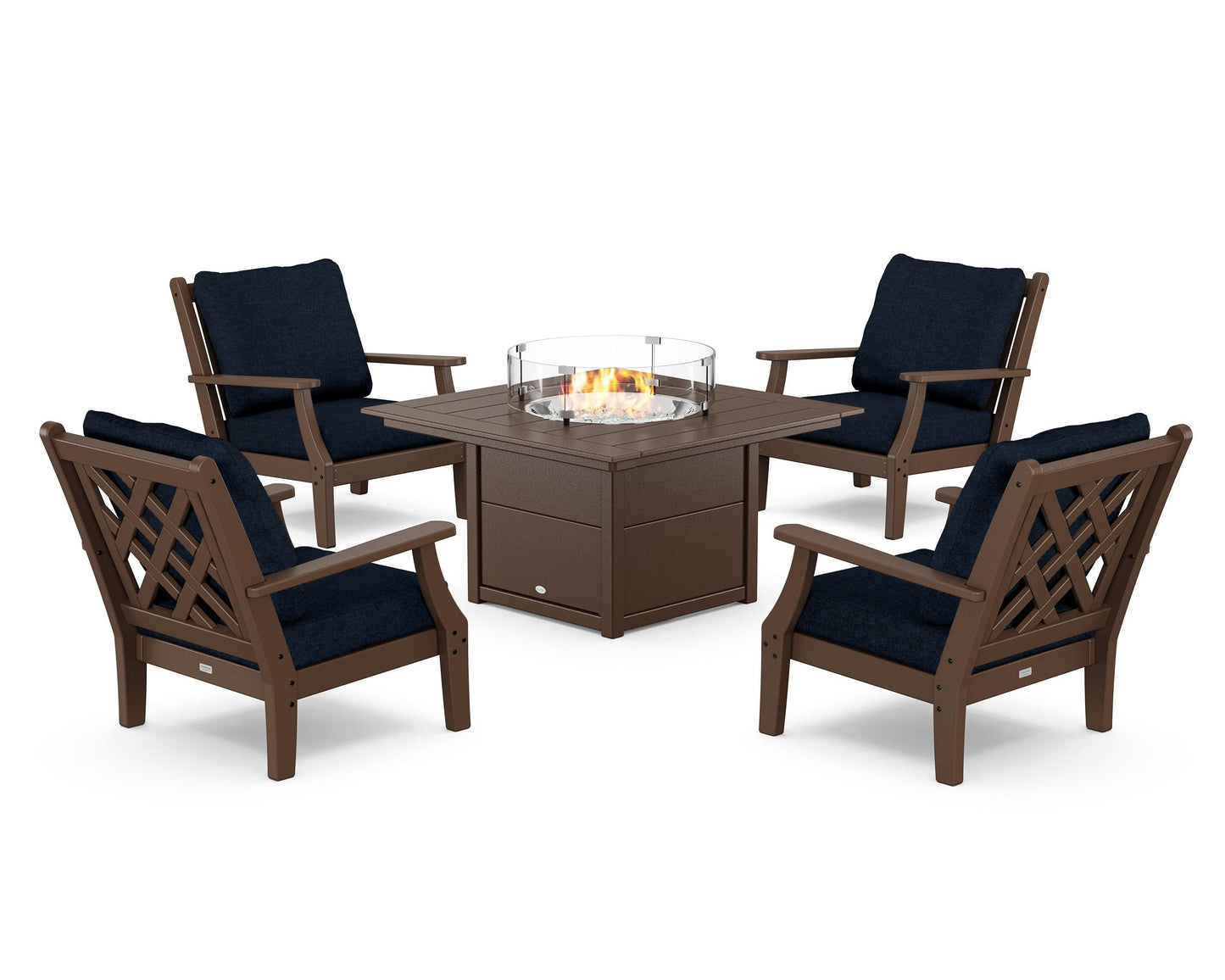 Wovendale 5-Piece Deep Seating Set with Fire Pit Table