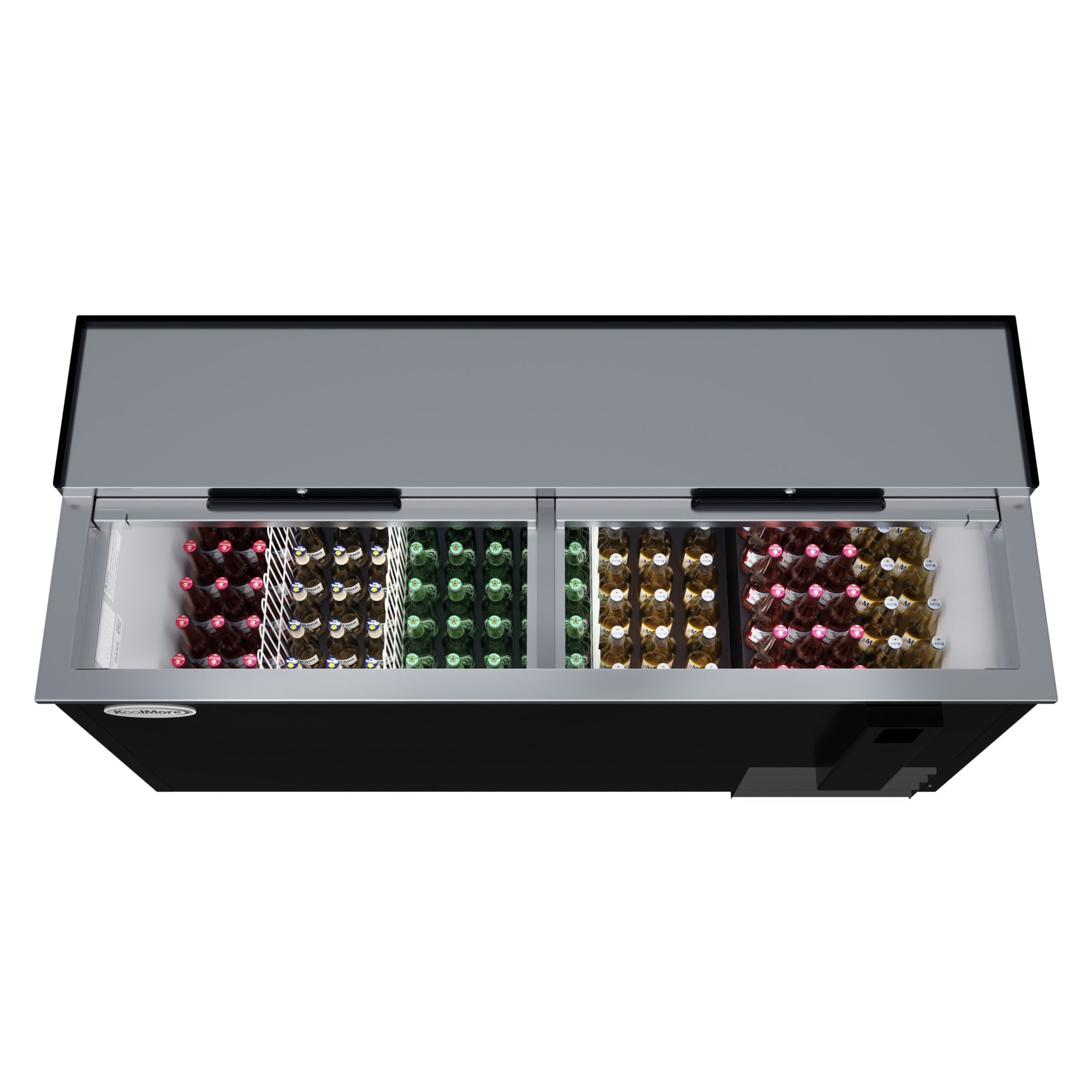 65 in. Commercial Bottle Cooler in Black with Built-In Opener, ETL Listed, 19 cu. ft.