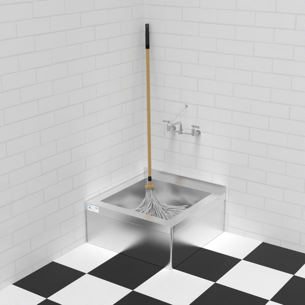13 in. Commercial Floor Mop Sink with Deep Basin, Bowl size 24"x 24"x 13"