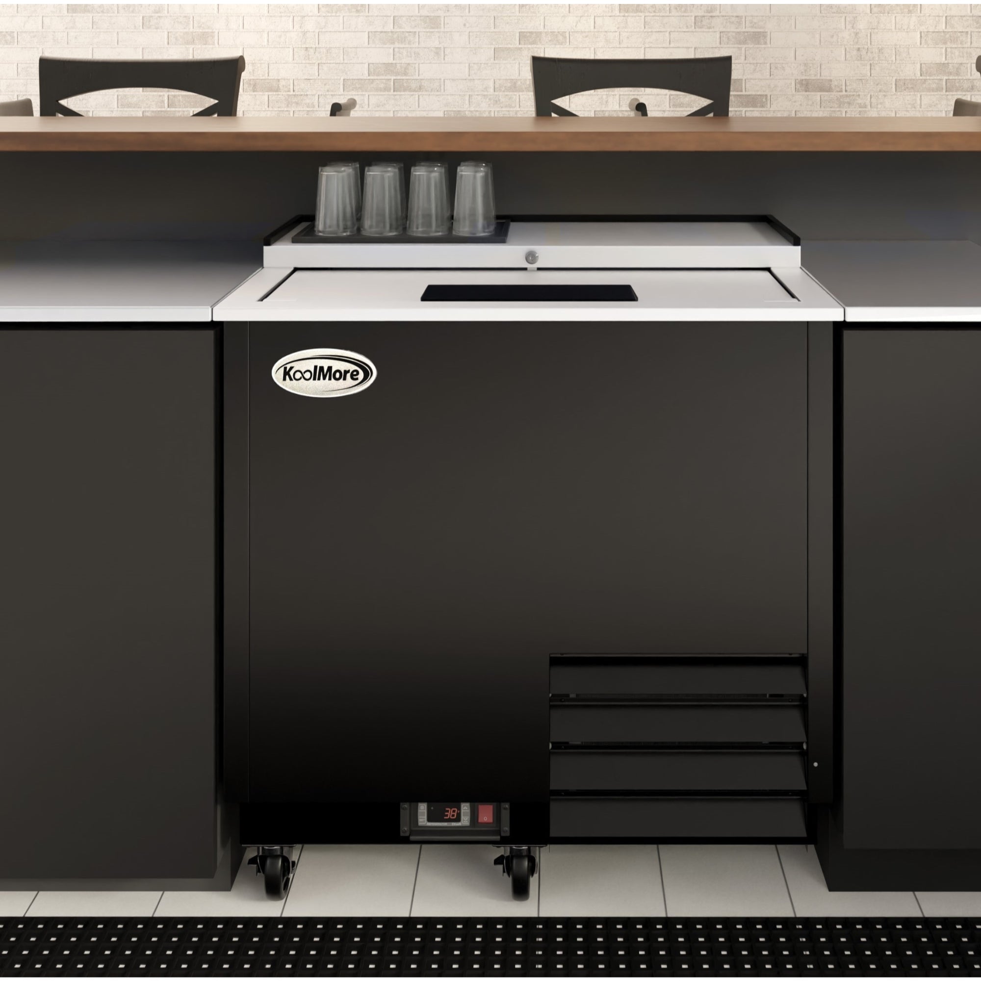 36 in. Commercial Glass Froster in Black Steel, ETL Listed, 9 cu. ft.