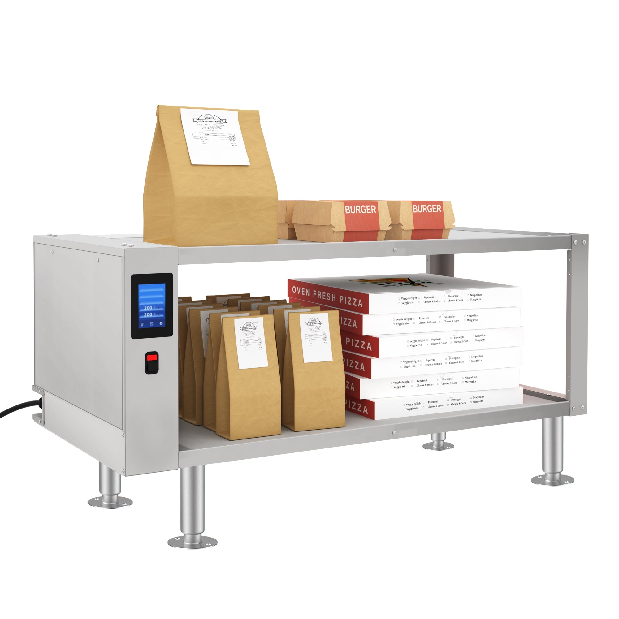 Two-Shelve Commercial Take Out Warmer Cabinet with Touch Screen in Stainless-Steel, UL and NSF Listed
