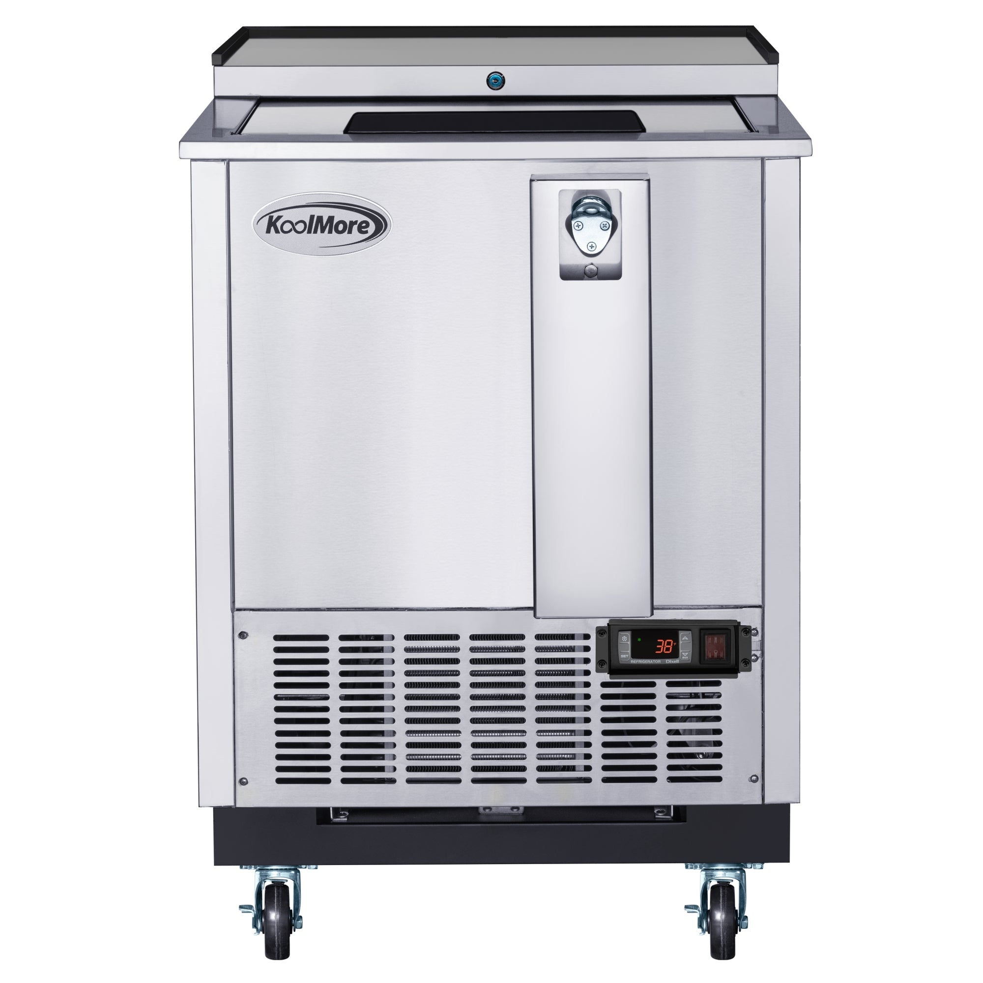 25 in. Commercial Bottle Cooler in Stainless-Steel with Built-In Opener, ETL Listed, 5 cu. ft.