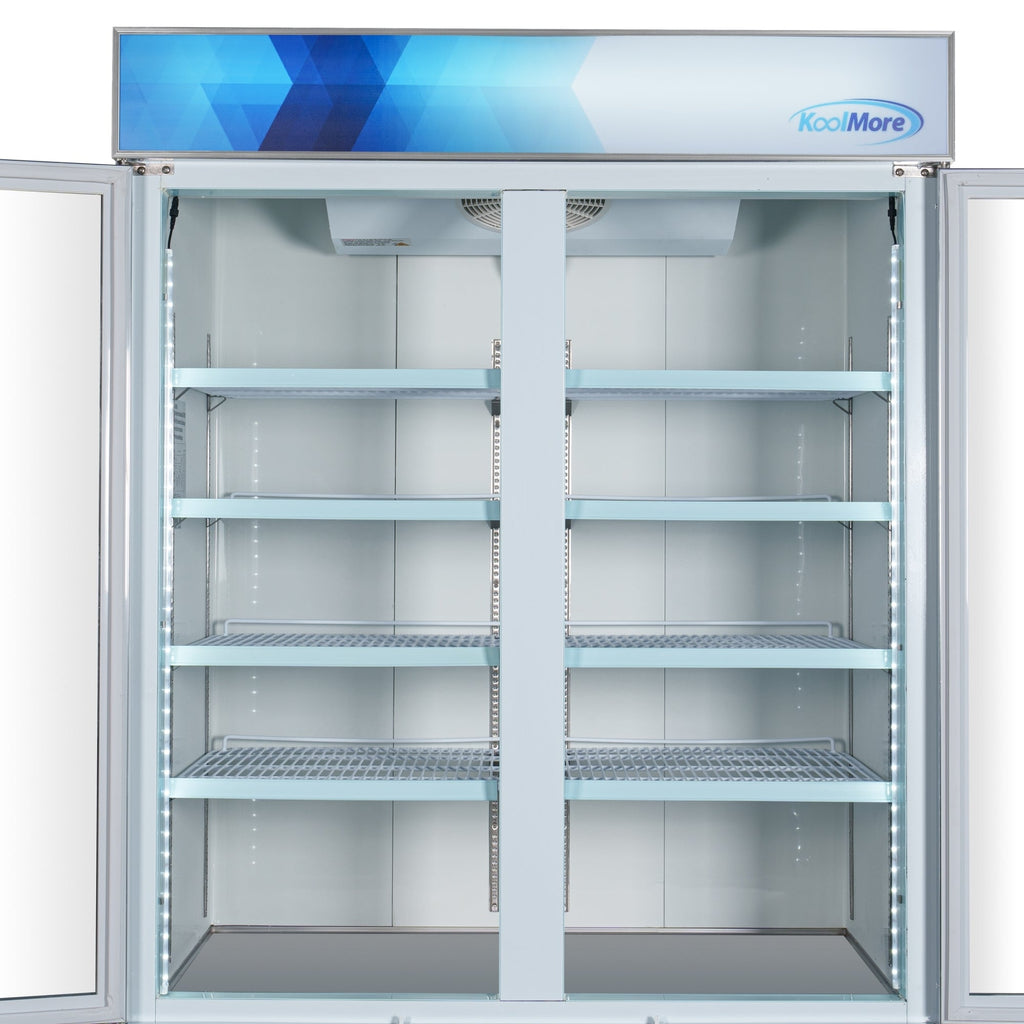 53 in. 2-Door Commercial Display Merchandiser Freezer 45 cu. ft. in White