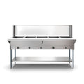 Five Pan Open Well Electric Steam Table with Undershelf and Sneeze-Guard, 240V