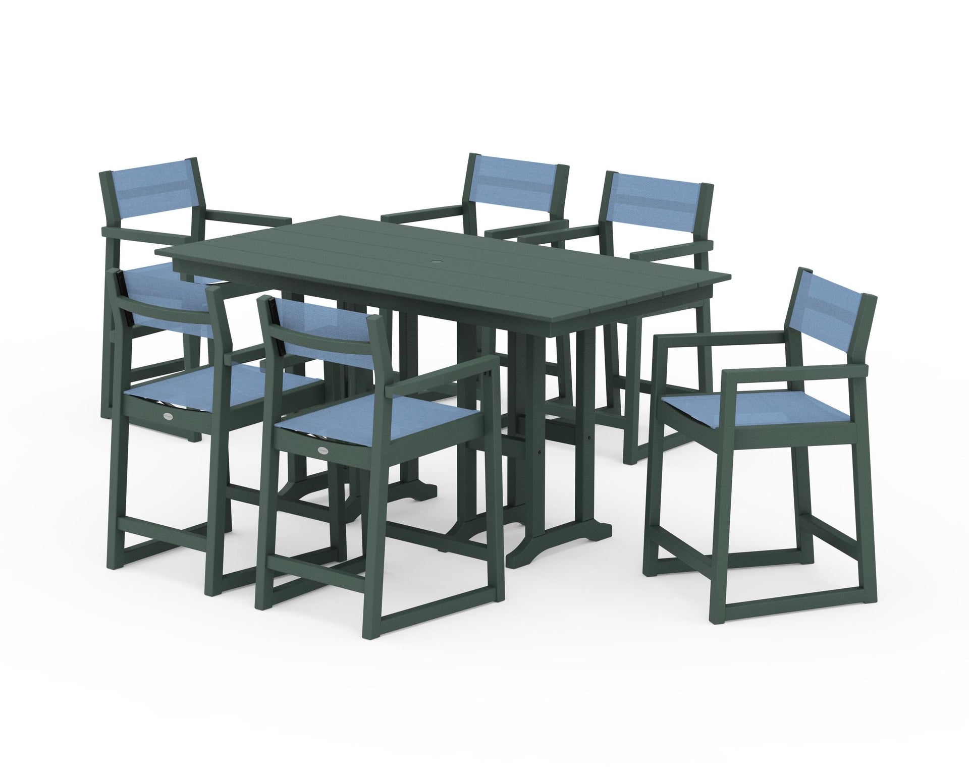 EDGE Sling Arm Chair 7-Piece Farmhouse Counter Set