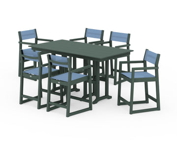 EDGE Sling Arm Chair 7-Piece Farmhouse Counter Set