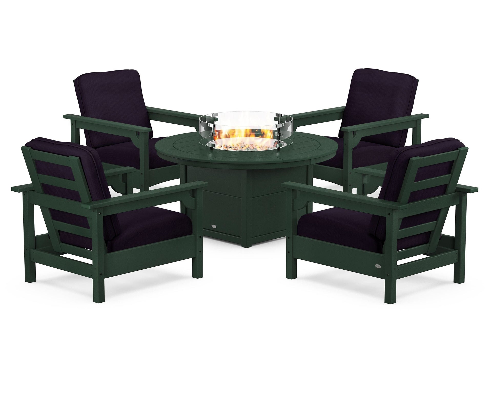 Club 5-Piece Conversation Set with Fire Pit Table