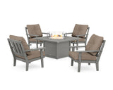 Oxford 5-Piece Deep Seating Set with Fire Pit Table