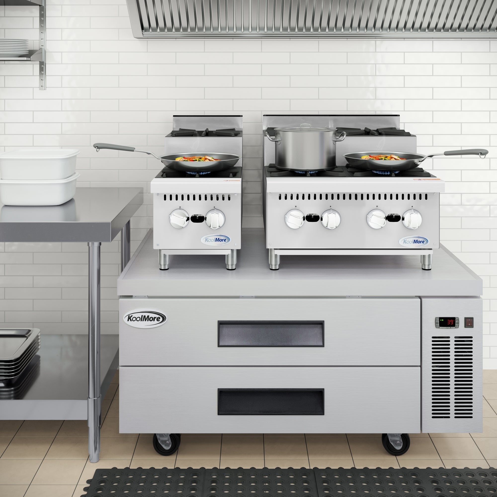 12 in. Two-Burner Commercial Step Up Range, 52000 BTU in Stainless-Steel