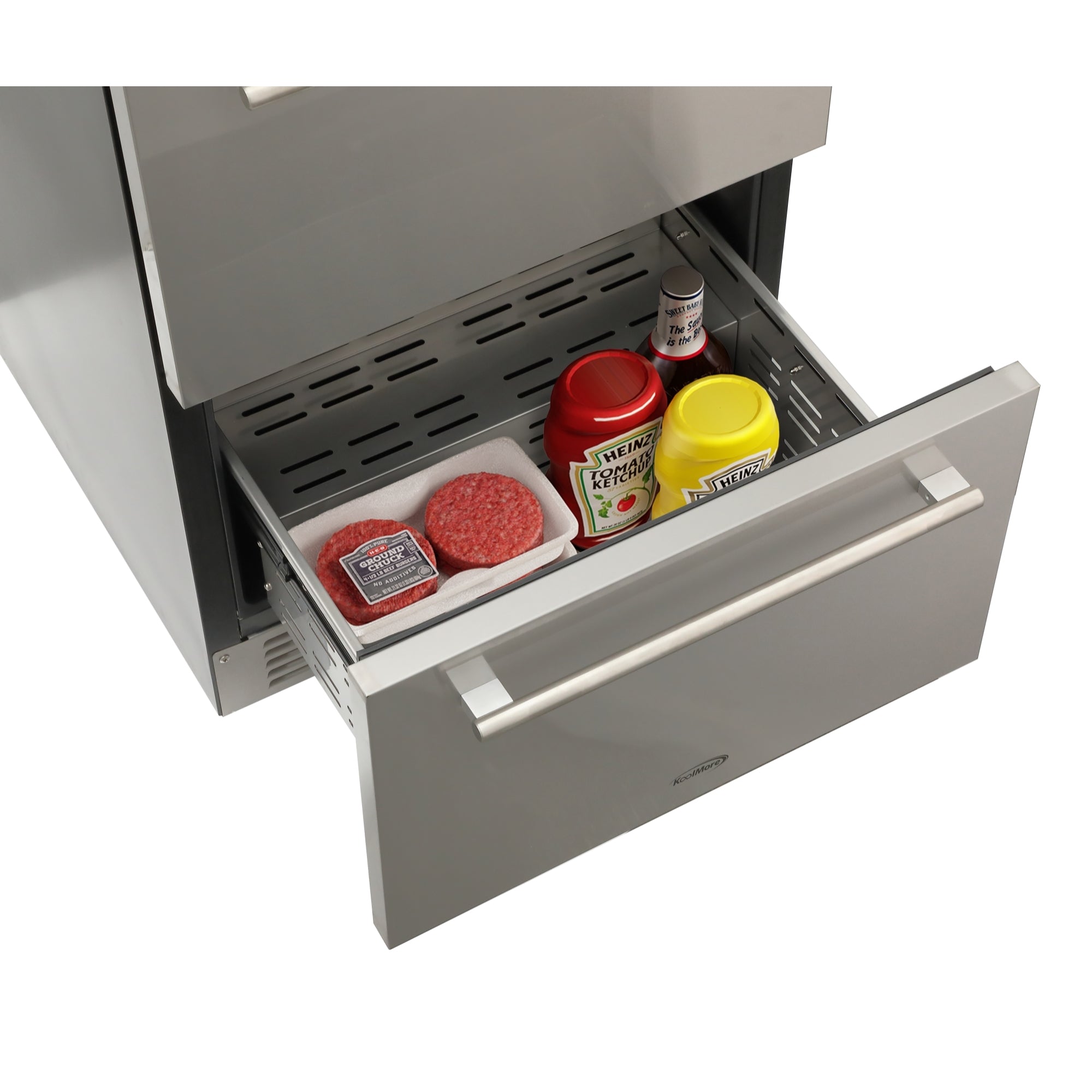 24 in.  Built-in Two-Drawer Outdoor Refrigerator in Stainless-Steel