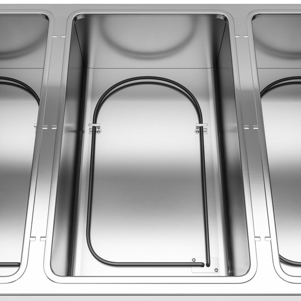 Four Pan Open Well Electric Steam Table with Undershelf