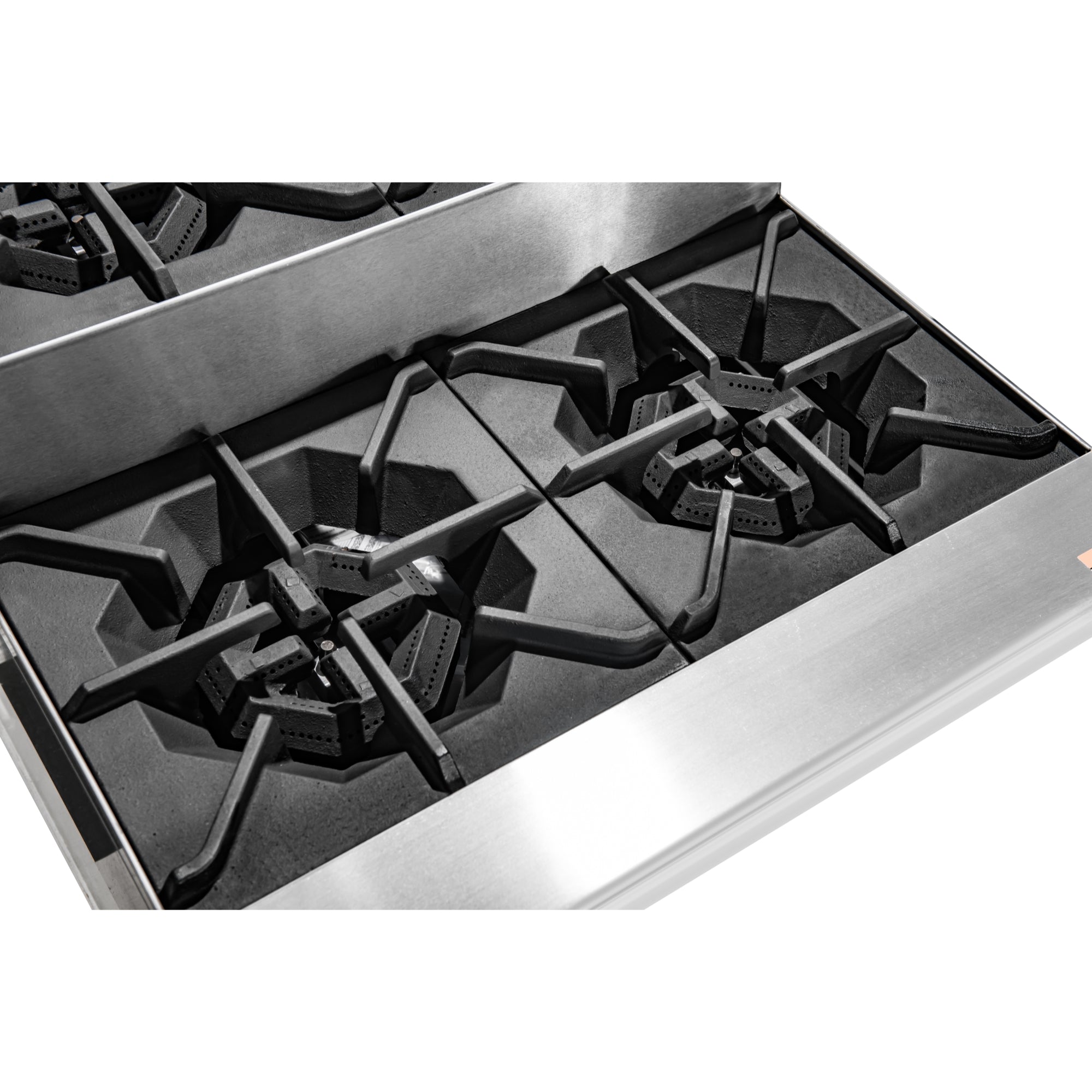 24 in. Commercial Four-Burner Step Up Range, 104000 BTU in Stainless-Steel