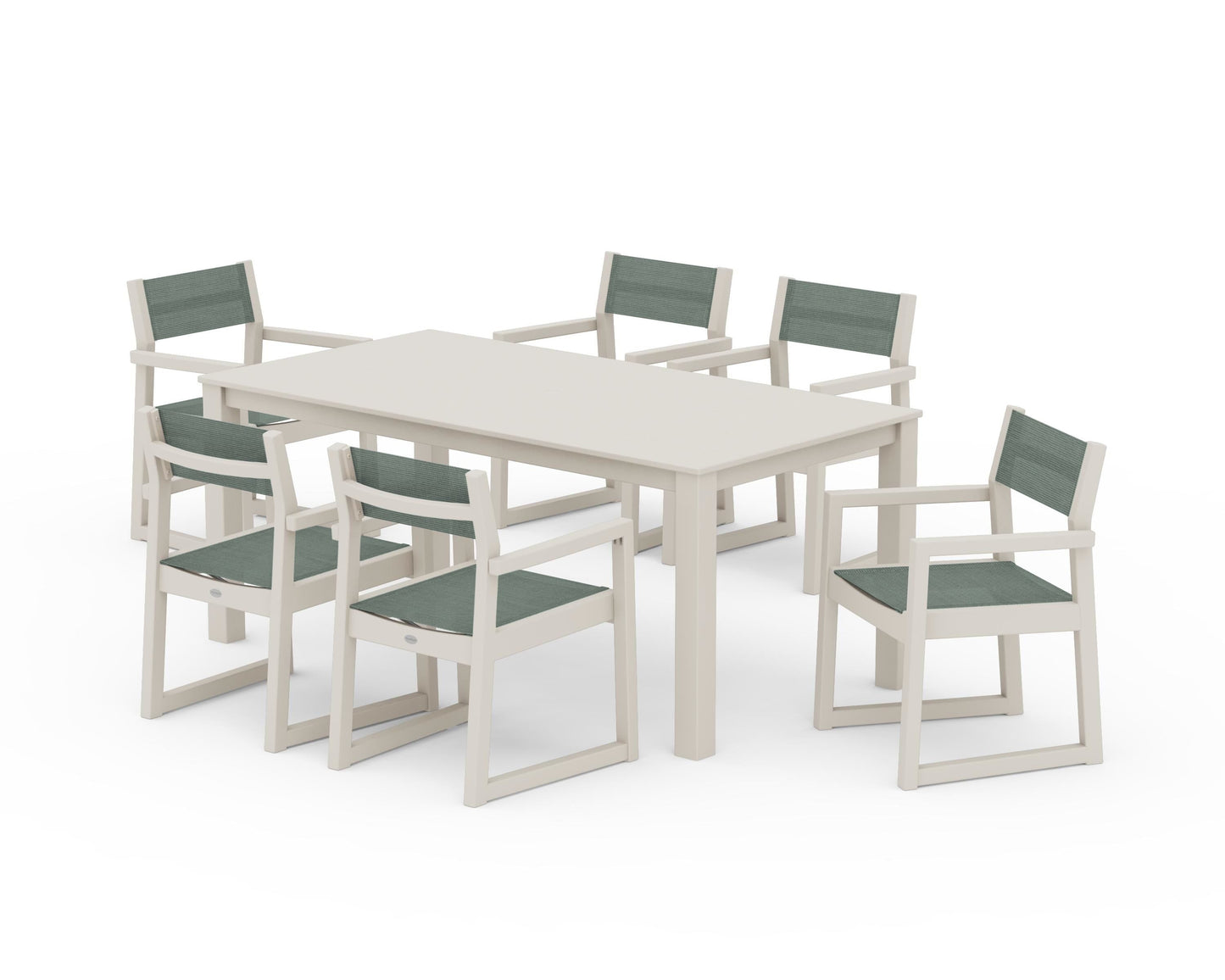 EDGE Sling Arm Chair 7-Piece Parsons Dining Set