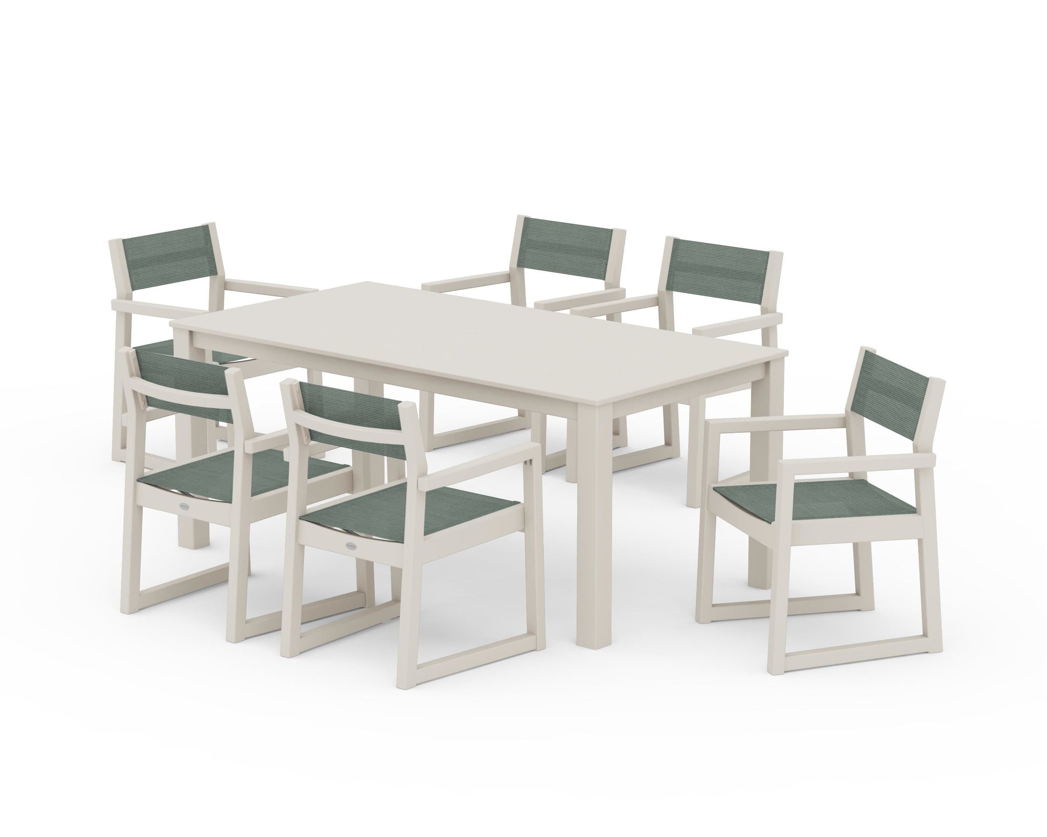 EDGE Sling Arm Chair 7-Piece Parsons Dining Set